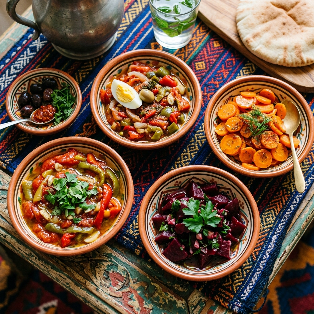 Mezzés et salades fraîches judéo-tunisiennes